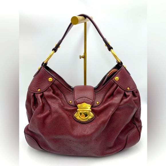 Auth Louis Vuitton Bordeaux Solar Mahina Leather PM Hobo Bag Very Good Preloved - Picture 1 of 16